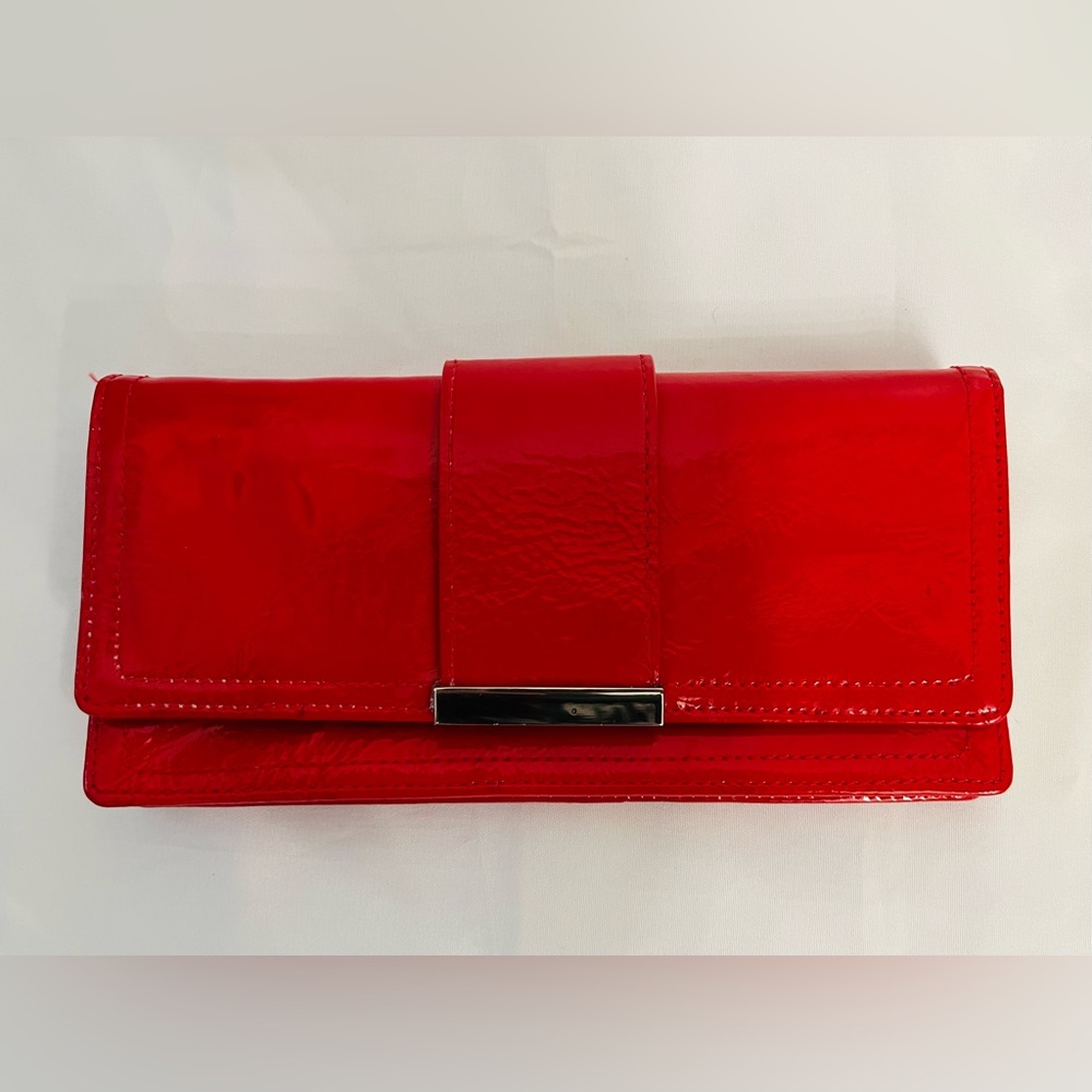 Red Nordstrom Wallet with Metal Accent